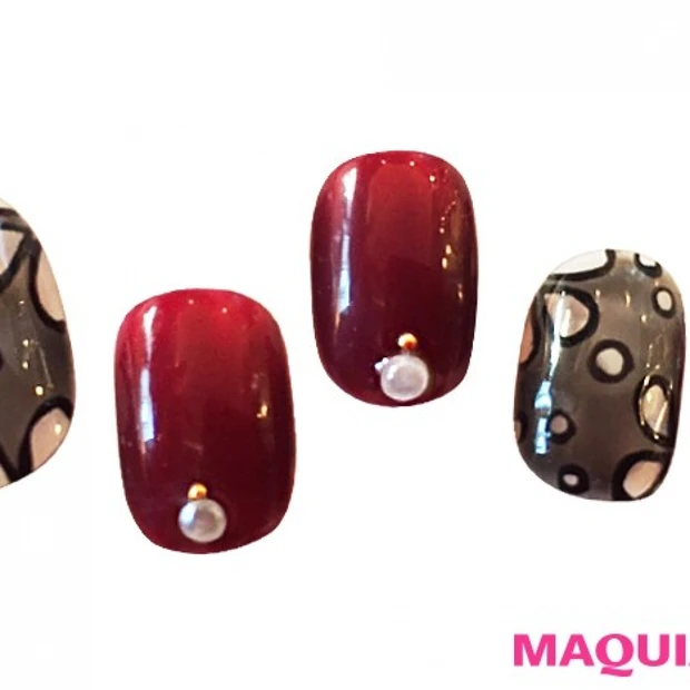 セクシーな小悪魔ネイル♡ 「バーガンディー」ネイル