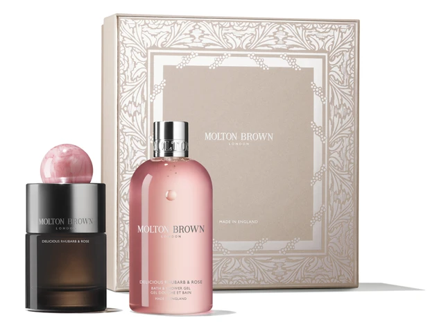 モルトンブラウンクリスマスコフレ2025 デリシャス ルバーブ＆ローズ フレグランス コレクション 100ml×1, 300ml×1