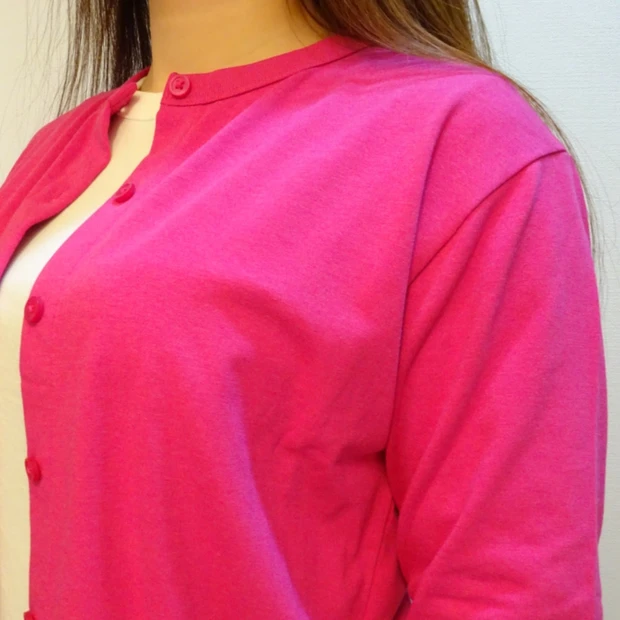 UVカットジャージークルーネックカーディガン