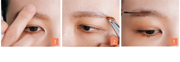 薄透け眉でトレンド顔に。下ラインを長くしっかりと