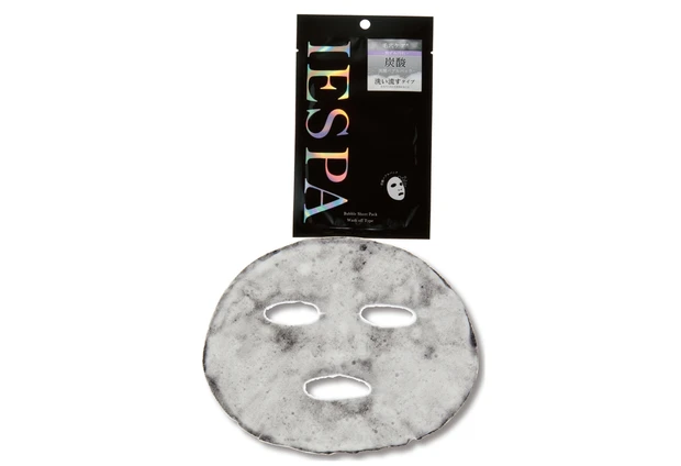 イエスパ 炭酸洗顔バブルパック  洗い流すタイプ ブラック 1枚入り ￥330／サン・スマイル
