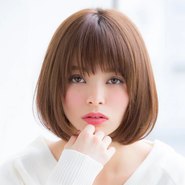 重×軽ミックスがシンプル可愛い♡ 上品フェミニンなバルーンボブ