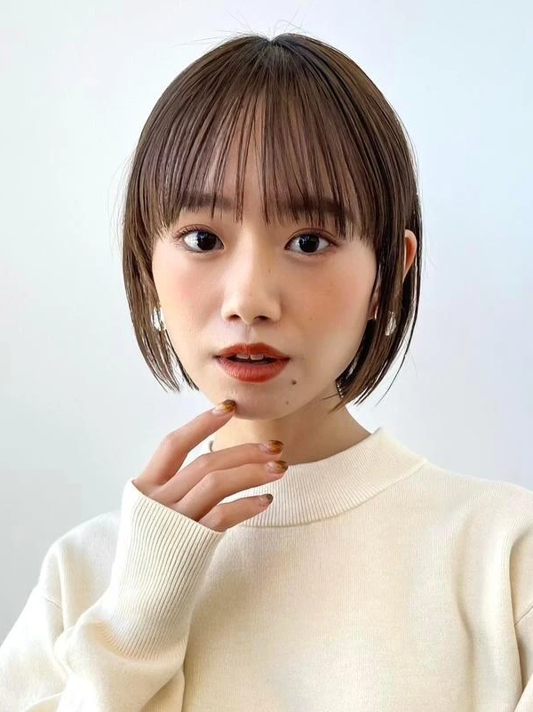 ショート ショートボブ 前髪あり ミニボブ 透け感ボブ