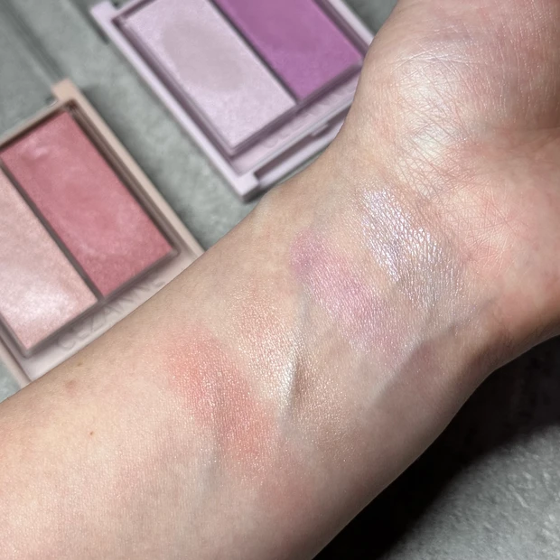 CEZANNE セザンヌ フェイスグロウカラー 02ローズグロウ SP1ヨザクラグロウ色味比較