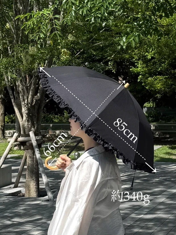 サンバリア100 折りたたみ日傘 ２段折 フリル