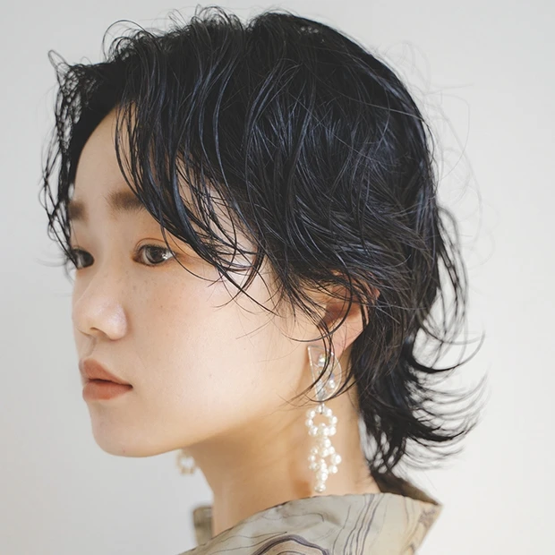 30代・40代 ニュアンスパーマのマッシュウルフ