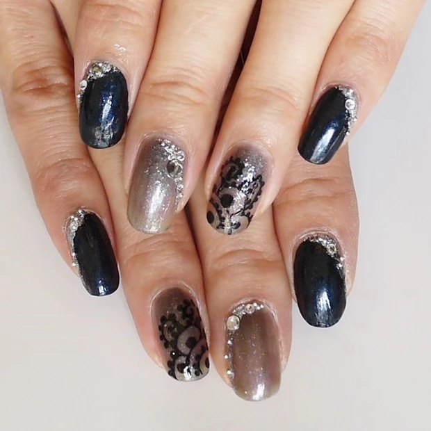 シックでゴージャス☆大人のパーティネイル！【ギ☆のセルフネイル手本帖】