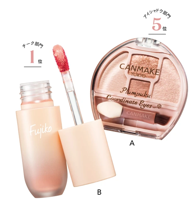 アイシャドウ部門5位　チーク部門1位　