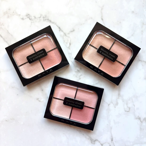 イエベが購入した「ケイト　バウンシーチークシャドウ」の３色