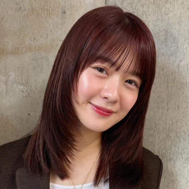 【暗髪ミディアム】深みブラウンで美人度アップ！ 大人に似合うミディアムレイヤー