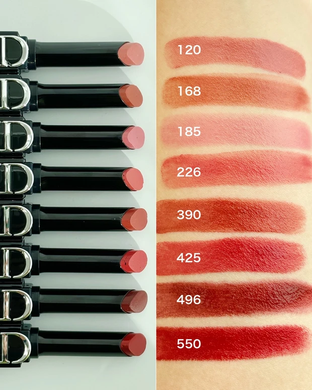 ディオール「ルージュ ディオール オン ステージ」の全色スウォッチ