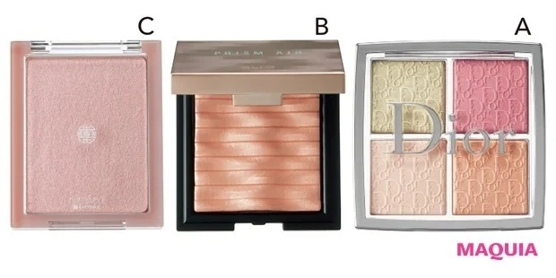 偏光ハイライトはチークと合わせてニュアンス使い_こちらのハイライトもおすすめ