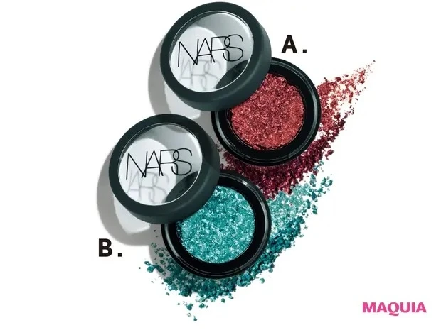 【グリッターメイク】パワークローム ルースアイピグメント 9134、9138 各¥3200/NARS JAPAN(数量限定)