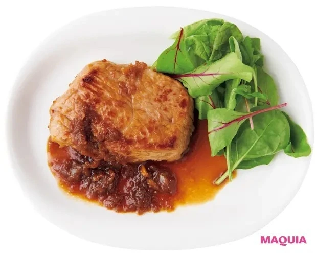 【筋トレ中におすすめの食事レシピ】豚ももステーキ玉ねぎソース 211kcal