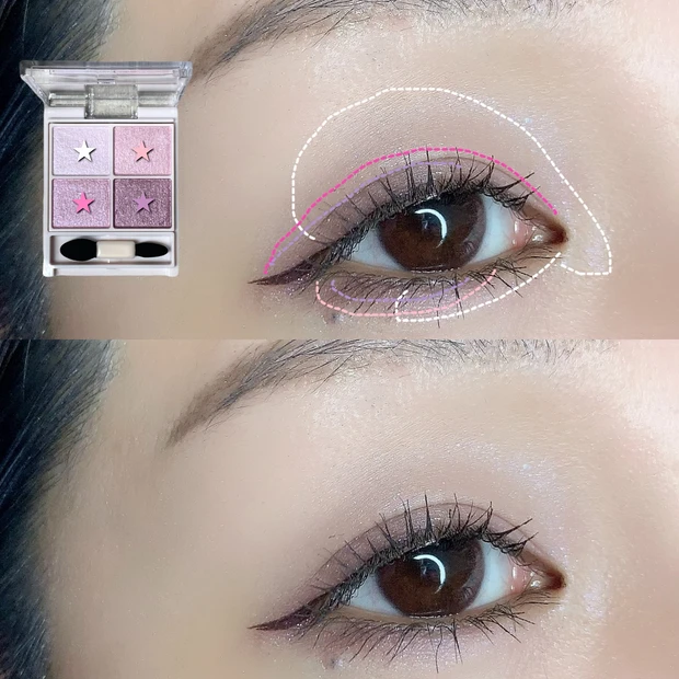 キャンメイク CANMAKE シルキースフレアイズ 12モーニングビオラ 限定色 メイクやり方 アイメイク