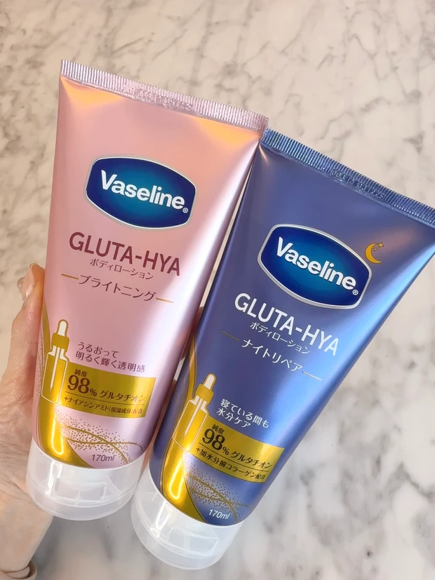 ヴァセリン／グルタヒア ボディローション ブライトニング、グルタヒア ボディローション ナイトリペア