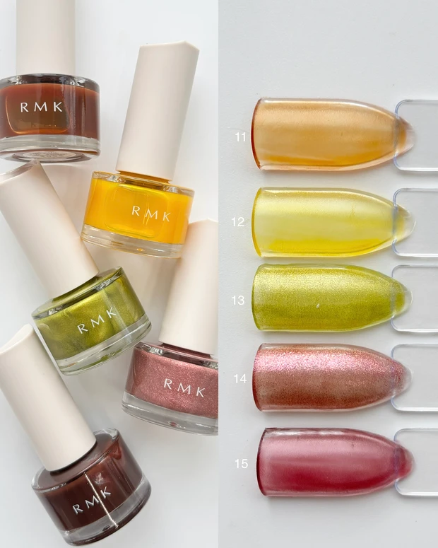 RMK シャイン ラッシュ ネイルカラー 11~15 スウォッチ