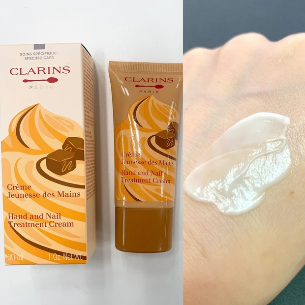 クラランス_春コスメ2024_ハンド／ネイル トリートメント クリーム P_スウォッチ