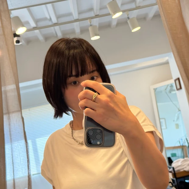 【アラフォーヘア】久しぶりの前髪が新鮮なまるみボブ_3