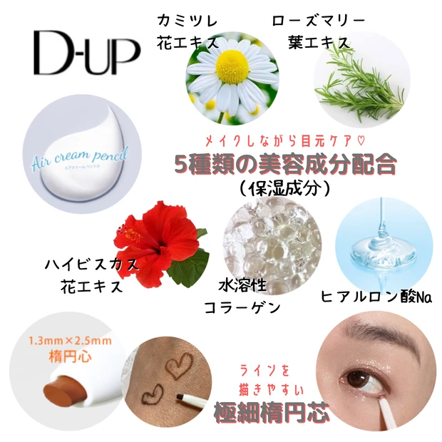 【アイライナー】こんな感覚初めて‼︎ふわとろ質感で目元際立つ「ディーアップ エアクリームペンシル」_3