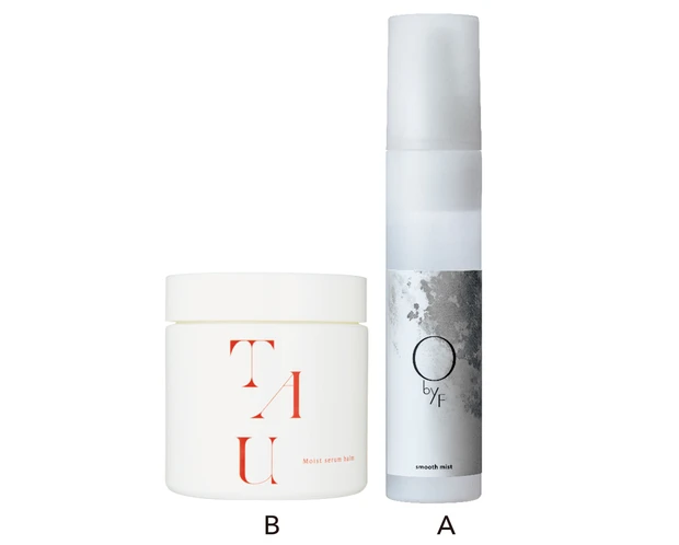 A オーバイエッフェ スムースミスト 120ml ¥3080／エッフェオーガニック　B TAU モイストセラムバーム 50g ¥4180／ONCE+