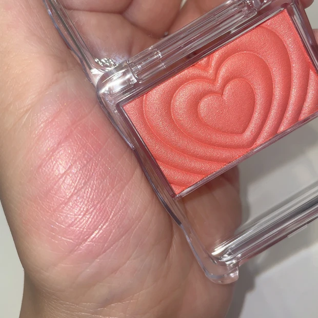 キャンメイク パウダーチークス 新色 イエベ春 ジューシーコーラル スウォッチ