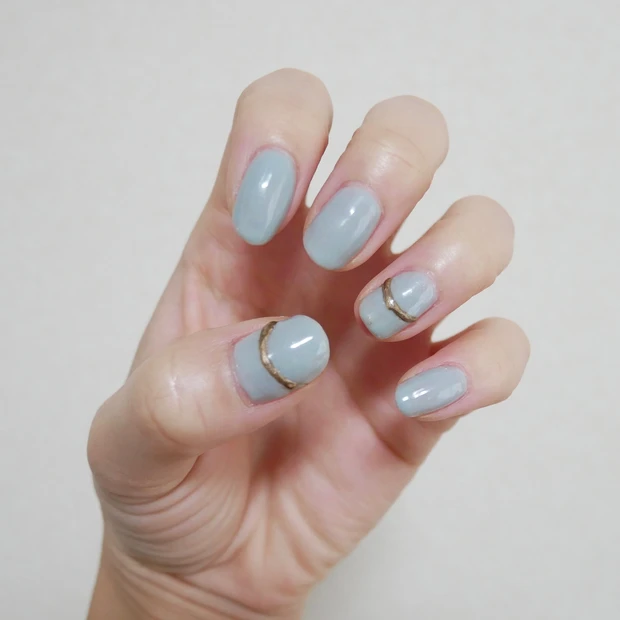 【ネイル】ブルー×ゴールドラインの初夏ネイル＊メタリックジェルを使って簡単セルフネイルを楽しみましょう！_6