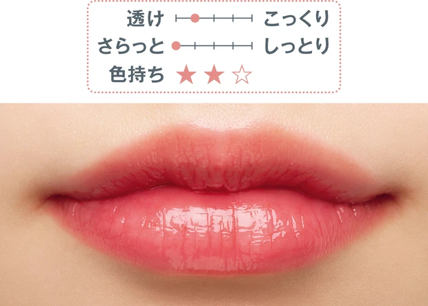 秋の新作リップ hince ロウグロウジェルティント R027 スウォッチ