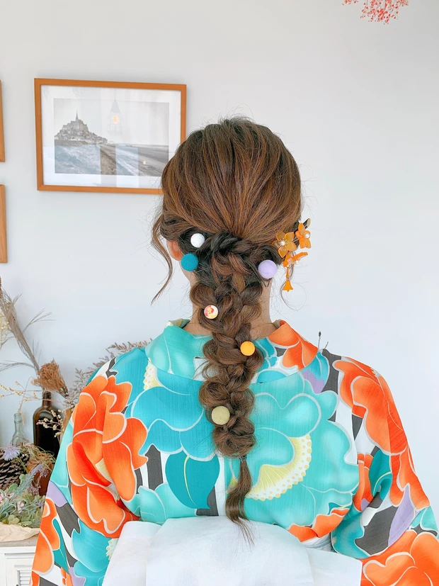 暑い夏は浴衣で涼を🎐【 浴衣ヘアスタイル👘 】アップスタイル&ダウンスタイル2選_3