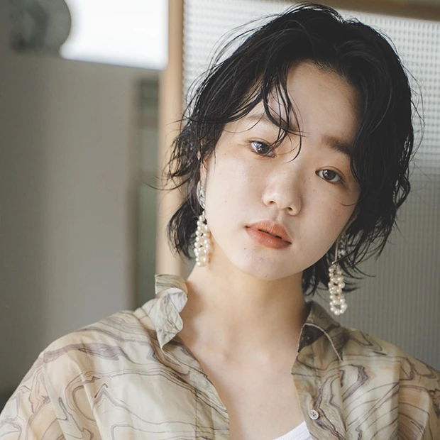 30代・40代 ニュアンスパーマのマッシュウルフ