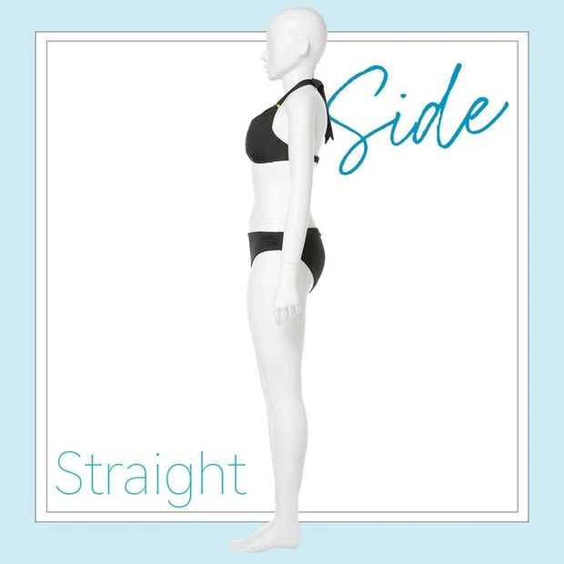 骨格ストレートタイプにおすすめの水着 3. シンプルで安定感のあるホルターネック サイド