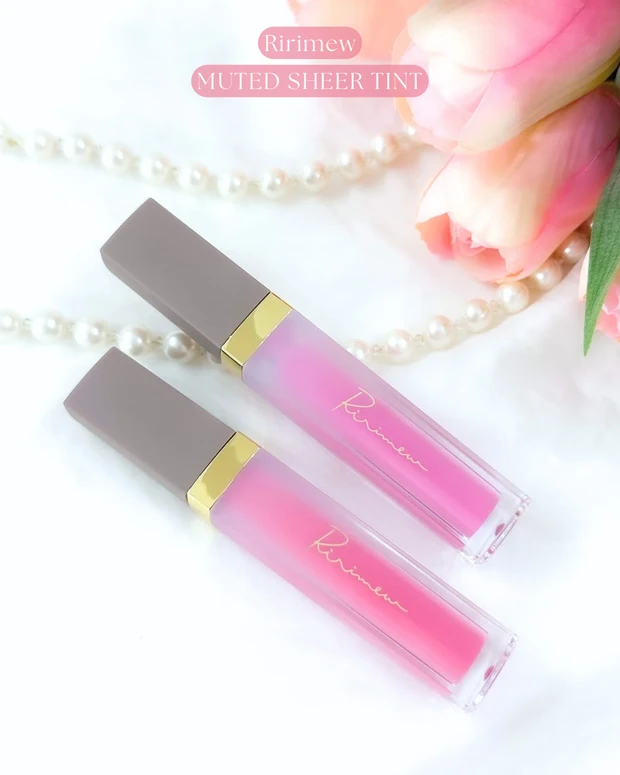 リリミュウ ミューテッドシアーティント 06・07。ツヤ感と青み発色が特徴の大人女子向けリップティント。