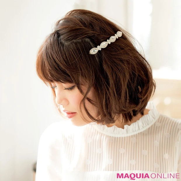 ボブ ヘアアレンジ バレッタ