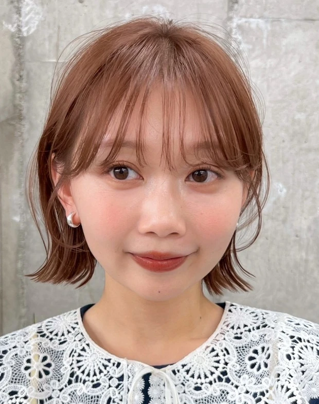 髪型 レイヤーボブ ボブヘア ミニボブ 前髪あり 正面