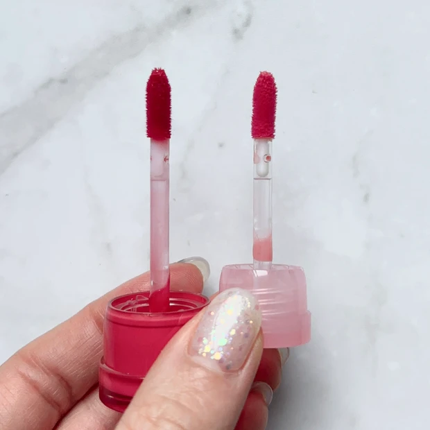 グレイズバウンシングティントとミニグレイズバウンシングティントの比較。チップのおおきさはそのまま