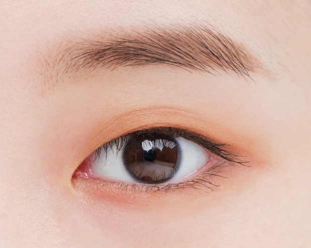 【奥二重メイク】マットベージュで幅広めに囲んで縦幅を拡張