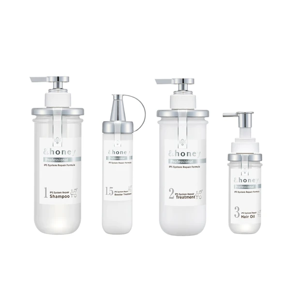 アンドハニー プロフェッショナル<br />システムリペア　 シャンプー1.0<br />システムリペア　 ブースター　ヘアトリートメント1.5<br />システムリペア　 ヘアトリートメント2.0<br />システムリペア　 ヘアオイル3.0