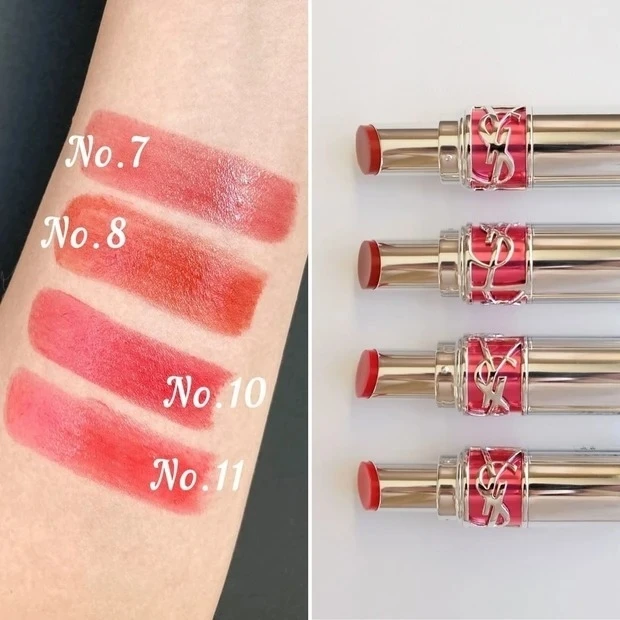 YSL（イヴ・サンローラン）の2022春新色リップ_ルージュ ヴォリュプテ キャンディグレーズのスウォッチ2