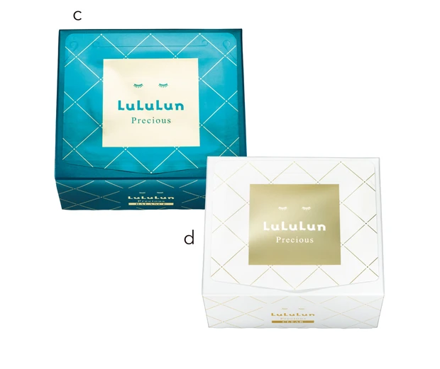 c ルルルンプレシャス GREEN（バランス） 32枚 ￥1980、d 同 WHITE（クリア） 32枚 ￥1870／Dr.ルルルン