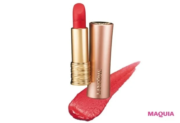 SUQQU シグニチャー カラー アイズ 10を使ったイエローメイク_LANCÔME ラプソリュ ルージュ  インティマット 505