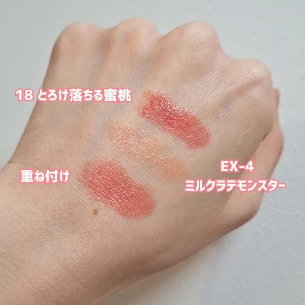 リップモンスターカラートナー 重ね付けスウォッチ