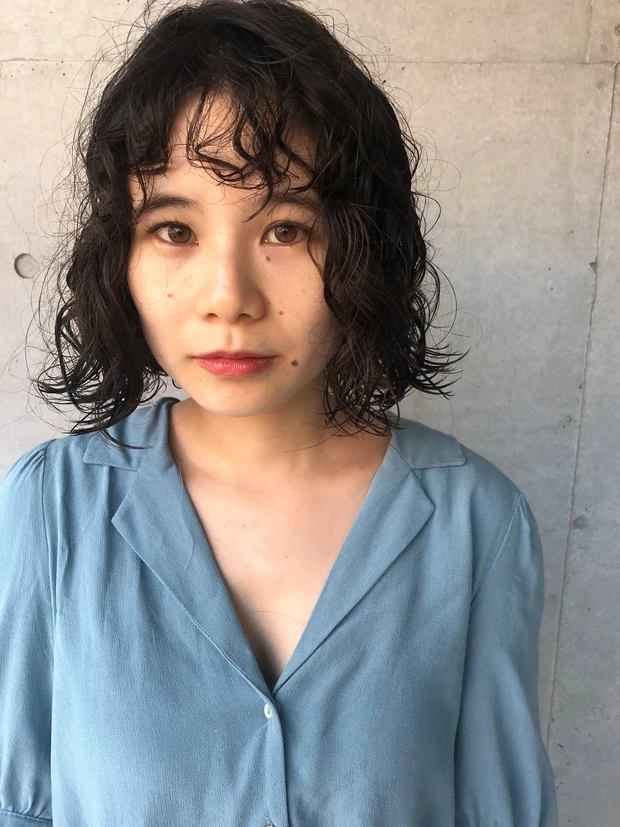 ランダムカールのフレンチボブ サブカット正面