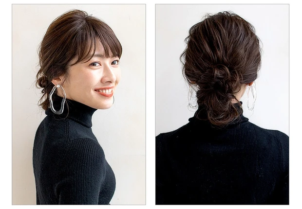 お団子ヘア ラフで簡単！大人カジュアルなお団子ヘア_1