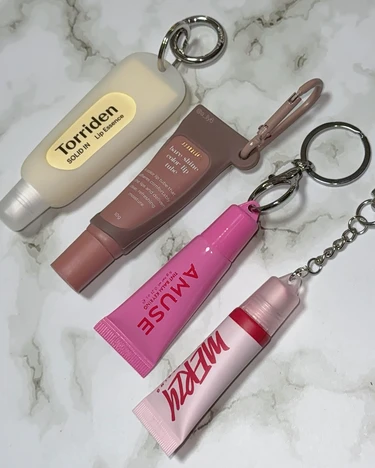 キーリング コスメ 韓国 プチプラ リップ クリーム 保湿 持ち歩き チャーム チューブ ブルベ イエベ