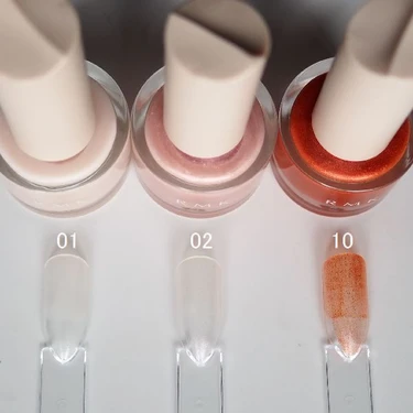 ＜01 ポーセリン ドリーム＞＜02 ノーズキス ピンク＞＜10 タンジェリン テイルズ＞