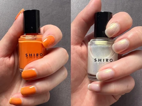 SHIROの亜麻ネイルから新色登場！ ビビットなオレンジと偏光カラーのトップコートをスウォッチ