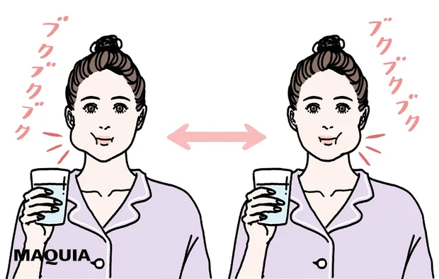 むせにくくなるトレーニング　ほっぺた筋トレ