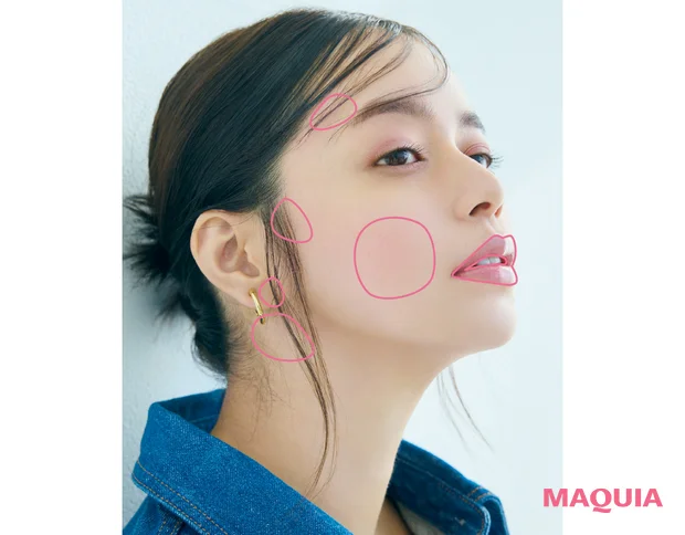 ペールピンクのリップ＆チークコスメにおすすめのメイク やり方