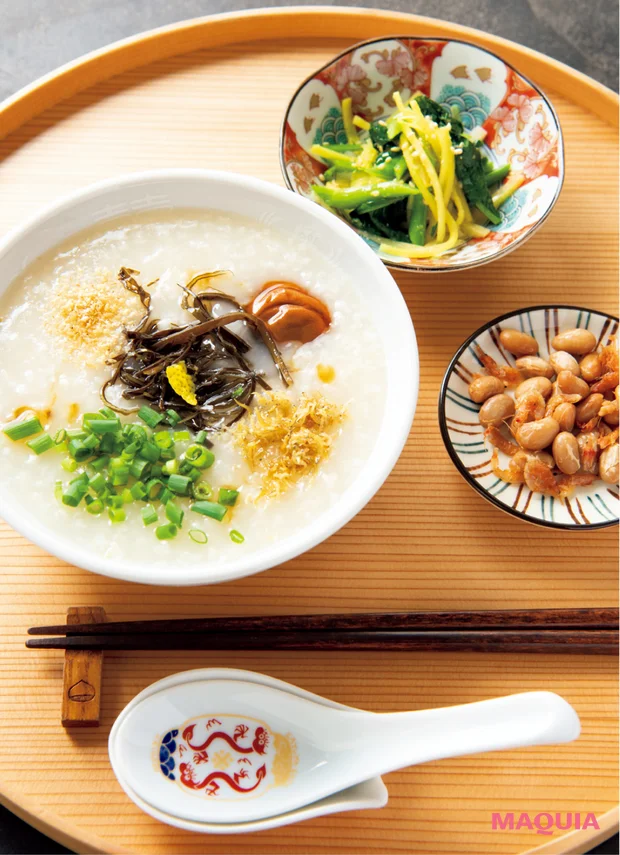 台湾のお粥が食べられるおすすめのお店　粥や 佐藤　和だし粥と小鉢セット