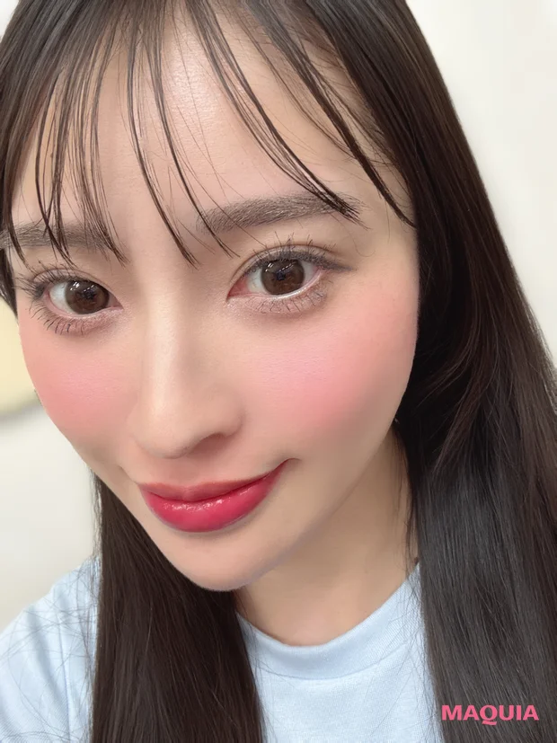  推しコス　マキアエディター　ジルスチュアート クチュール ミックスブラッシュ コンパクト 01 daydream dress 使用イメージ